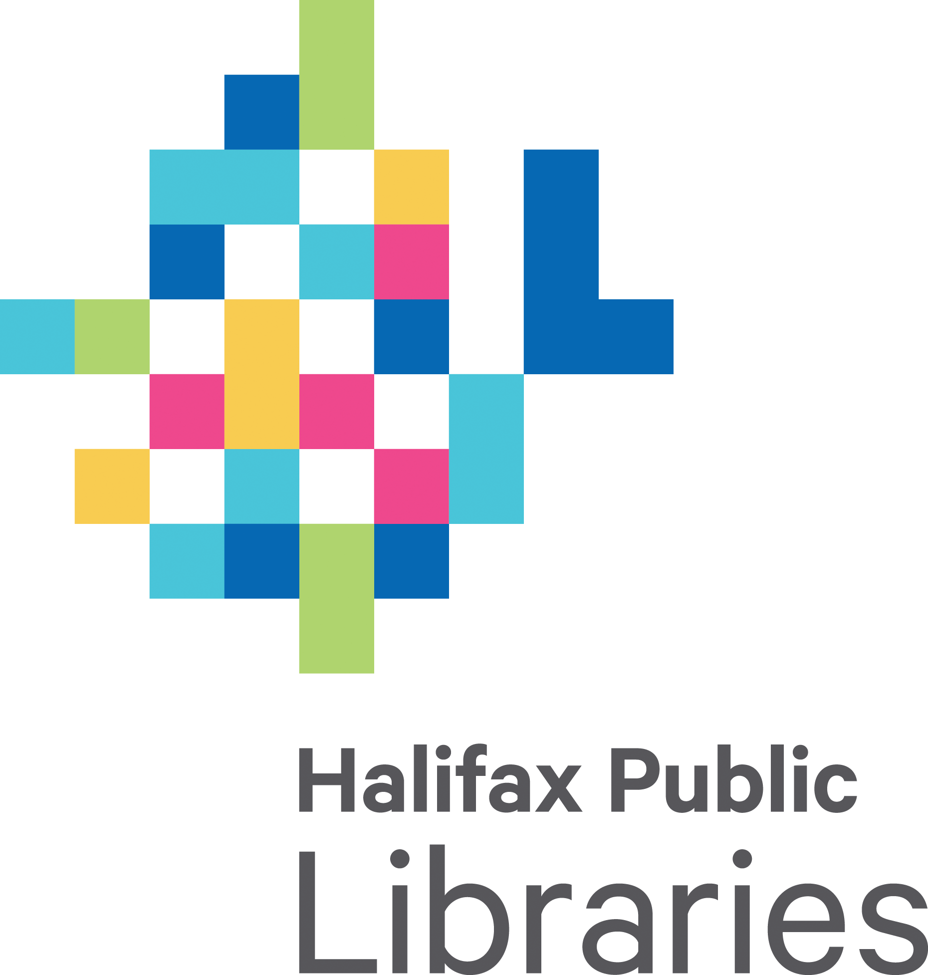 A graphic of multicoloured boxes for the Halifax Public Libraries