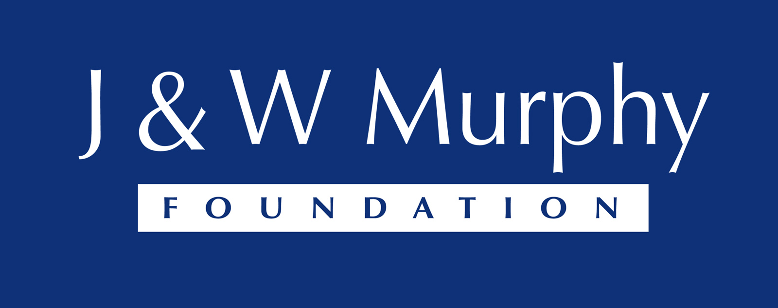 Blue and white text logo reading: J & W Murphy Foundation