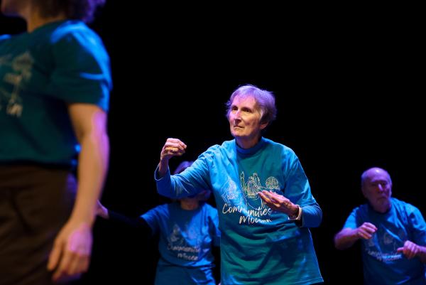 Senior dancers in blue t-shirts