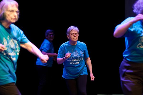 Seniors in blue t-shirts
